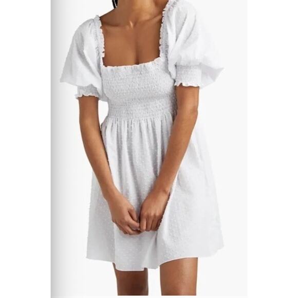 Hill House Home Athena Nap Dress Sheer White Swiss Dot Womens New Small - Picture 16 of 16